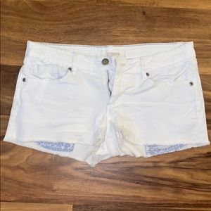 White denim shorts